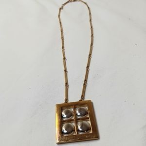 Vtg Goldtone and silver Artistry Bar Chain Necklace